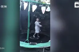 英国9岁女孩挑战蹦床跳24小时 为医疗机构筹善款图片