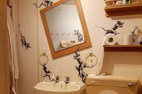 宅家恶搞卫生间，从未露真容的涂鸦大师班克西你该怎么看？图片