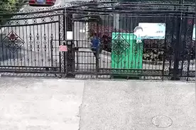 5岁男孩跟着小狗钻铁门“出逃”结果自己走丢了图片