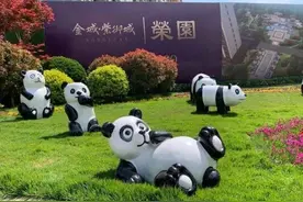 爆红！真人娃娃机、“大熊猫”亮相淄川街头，快来打卡图片