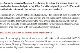 先砍3000万美元！F1决心削减各车队预算上限图片