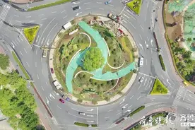 济南唯一道路环岛重装亮相，泉城花城绿城三大主体造型格外吸睛图片