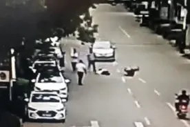 杭州一司机开车吓懵，警察迎面摔在跟前，监控拍下惊魂5秒钟！民警：不敢让家人看图片