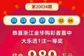 “金”喜！金华购彩者揽989万！浙江大乐透头奖九连中！图片