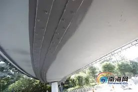 海口滨海立交桥一匝道打了50米钢板 城建集团桥管公司：属于增加二次防护图片