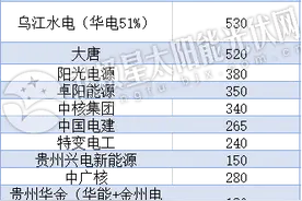 国家电投、华电领衔 贵州5.68GW光伏竞价项目名单公示图片