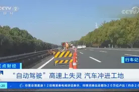 惊心！开了“自动驾驶”，汽车冲进高速施工现场图片