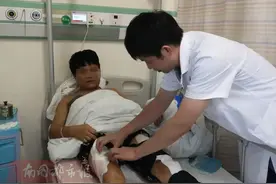 定安小伙遇车祸，左腿掉落骨块寄养在右腿，半年后奇迹发生了……图片