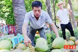 三亚罗蓬村吉文：用英语卖椰子的建档立卡户图片