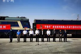 济南董家铁路货运中心首次开行欧亚班列图片