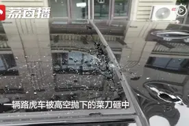 刑拘！女子与男友吵架竟从40楼扔菜刀，200万路虎车顶砸出窟窿图片