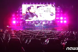 壮观！韩国500多人坐车里听演唱会：按喇叭、亮车灯助威图片
