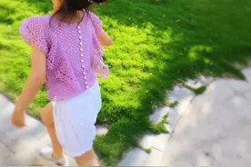 精致有设计感：童版小飞袖女童钩针套头衫（有编织图解）图片