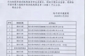 哈尔滨第六批20家校外培训机构上了黑名单图片