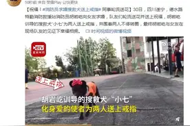 祝福！消防员求婚搜救犬送上戒指 同事轮流送花图片