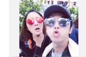 张歆艺与华晨宇“扮鬼脸”合影 自嘲“磨皮十级”图片