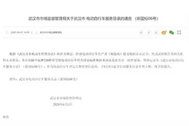 第八次电动自行车服务目录发布，1767款车型可在武汉销售和上牌图片