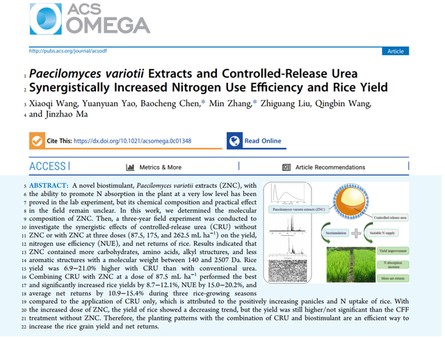 水稻增产超10%！“痕量营养增效物质”让控释尿素增效更显著