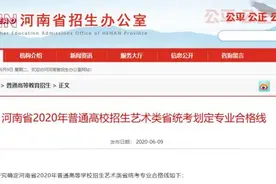 河南2020年艺术类省统考专业合格线及分数段公布图片