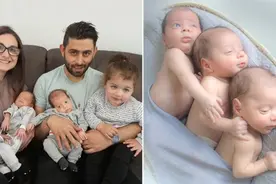 英国不孕夫妇打破奇迹 自然受孕诞下三胞胎图片