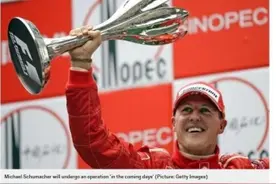 F1“车王”舒马赫近况不乐观？外媒曝将通过手术重建中枢神经图片