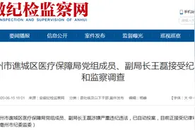 亳州市谯城区医疗保障局副局长王磊接受审查调查图片