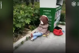 医学院被遗弃的小熊走红，有人为它穿衣服、戴口罩图片