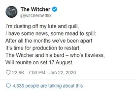 《巫师》第二季将于8月17日恢复拍摄图片