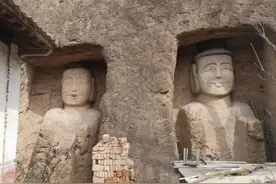 甘肃一石窟佛像经村民修缮后被指“滑稽”，主管部门：在推进整改图片