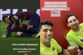 当年情！苏亚雷斯、内马尔晒合照祝福梅西生日：我永远的兄弟图片