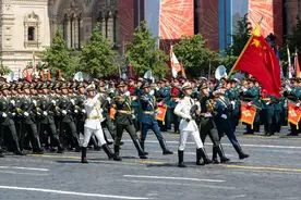 俄罗斯红场阅兵：阅兵前进行消毒防护，13个国家的仪仗队受阅图片