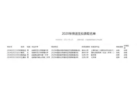 安徽公布2020年保送生拟录取名单 2人北大2人清华图片