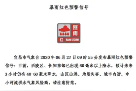 宜昌突降大雨 气象台连发三次预警图片