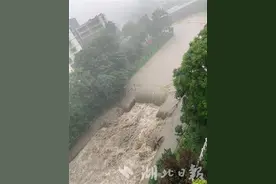 荆门局部地区暴雨成灾，城区道路出现渍涝图片