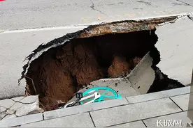 微视频｜注意绕行！石家庄一路段出现地面塌陷图片