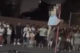女子中学门口跳钢管舞招生被查，当地教育部门：相关部门正在处理图片