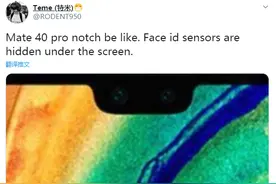 华为Mate 40 Pro曝光：或采用刘海屏 支持3D人脸识别图片