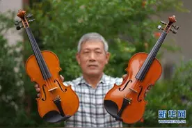 为梦想而执着——河北六旬农民36年巧手制作小提琴图片