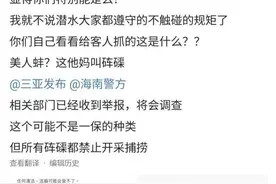 三亚有潜水教练被指捕捞疑似保护动物 当地展开调查图片