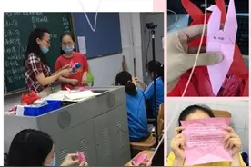 每只千纸鹤上都写有老师的叮嘱，祝愿高三学子展翅高飞图片