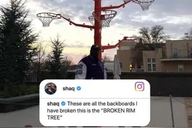 扣坏了多少个？美媒晒奥尼尔的“扣碎篮筐树”图片