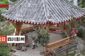 你来品一品！大爷自费为小区打造六角凉亭：飞檐雕6龙 切瓦砌龙脊图片