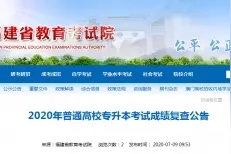 福建专升本考试成绩公布 对成绩有异议这样复查图片
