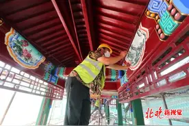 北京平谷金海湖景区8月将“焕新”，古建长廊恢复原有色彩图片