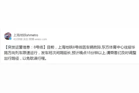 上海地铁8号线因车辆故障列车限速运行 预计晚点15分钟以上图片