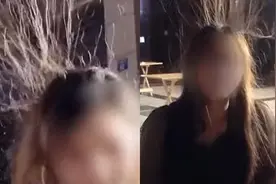 好吃到“炸毛”？女生露天吃夜宵头发莫名竖了起来，物理博士：可能有危险图片