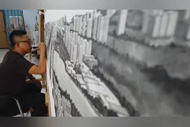 80秒丨一支铅笔“打印”城市原貌，德州版“清明上湖图”走红网络图片