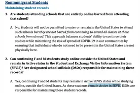 迫于压力松口！美国入境与海关执法局（ICE）修改针对留学生的签证新政图片