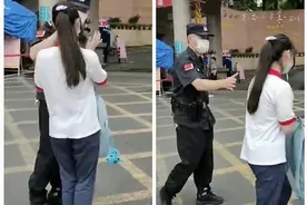 一次特殊的“陪考”：女儿场内答题 警爸场外执勤图片