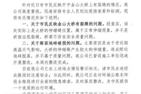 市民反映开平金山大桥上有裂缝，官方通报来了图片